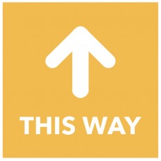 This Way - Arrow Up - Orange Floor Graphic