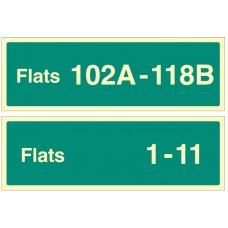 Flats X-Y (Specify when Ordering: eg 1-20) - Stairway Dwelling ID Signs