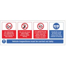 Vehicle Sticker - No Smoking - Mobile Phone - Drink / Drugs - Wear Seatbelt