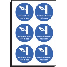 Switch Off When Not in Use - Labels (Sheet of 6)
