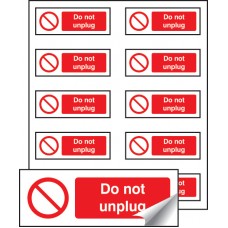 Do Not Unplug Labels (Sheet of 10)