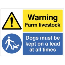 Warning - Farm Livestock - Dogs must be Kept on a Lead