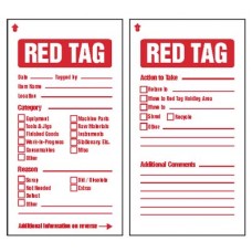 Red Tag - Quality Control - Double Sided Tag - Includes Cable Ties (Pack of 10)