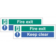 Fire Exit - Keep Clear - Double Sided Window Sticker