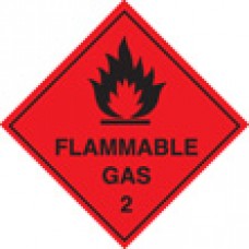 Flammable Gas 2 Labels (Roll of 100)