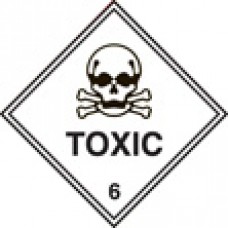 Roll of 100 Toxic 6 Labels - 100 x 100mm 