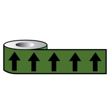 Black Arrows On Green - Pipeline ID Tape