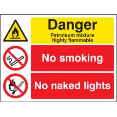 Petroleum Mixture - Highly Flammable - No Smoking - No Naked Lights