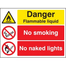 Danger - Flammable Liquid - No Smoking - No Naked Lights