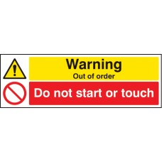 Warning - Out of Order - Do Not Start Or Touch