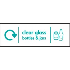 Clear Glass Bottles & Jars - WRAP Recycling Sign