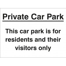 Private Car Park - Use of Residents and Visitors Only