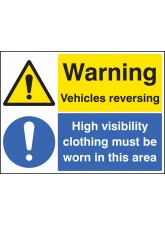 Warning Vehicles Reversing High Vis Clothing Must be Worn