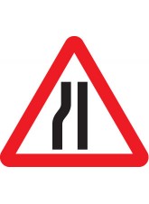 Fold Up Sign - Road Narrows Left - 600mm Triangle