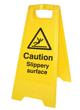 Caution Slippery Surface - Self Standing Folding Sign