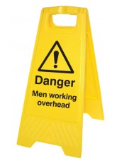 Danger Men Working Overhead - Self Standing Folding Sign