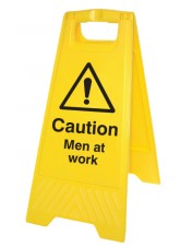 Caution Men At Work - Self Standing Folding Sign