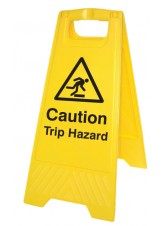 Caution Trip Hazard - Self Standing Folding Sign