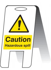 Caution Hazardous Spill - Self Standing Folding Sign