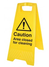 Caution Area Closed for Cleaning - Self Standing Folding Sign