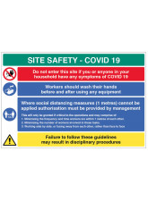 Coronavirus Site Safety Board with 4 Messages - 1m / 2m / Generic Distance Options
