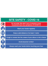 Coronavirus Site Safety Board with 6 Messages - 1m / 2m / Generic Distance Options